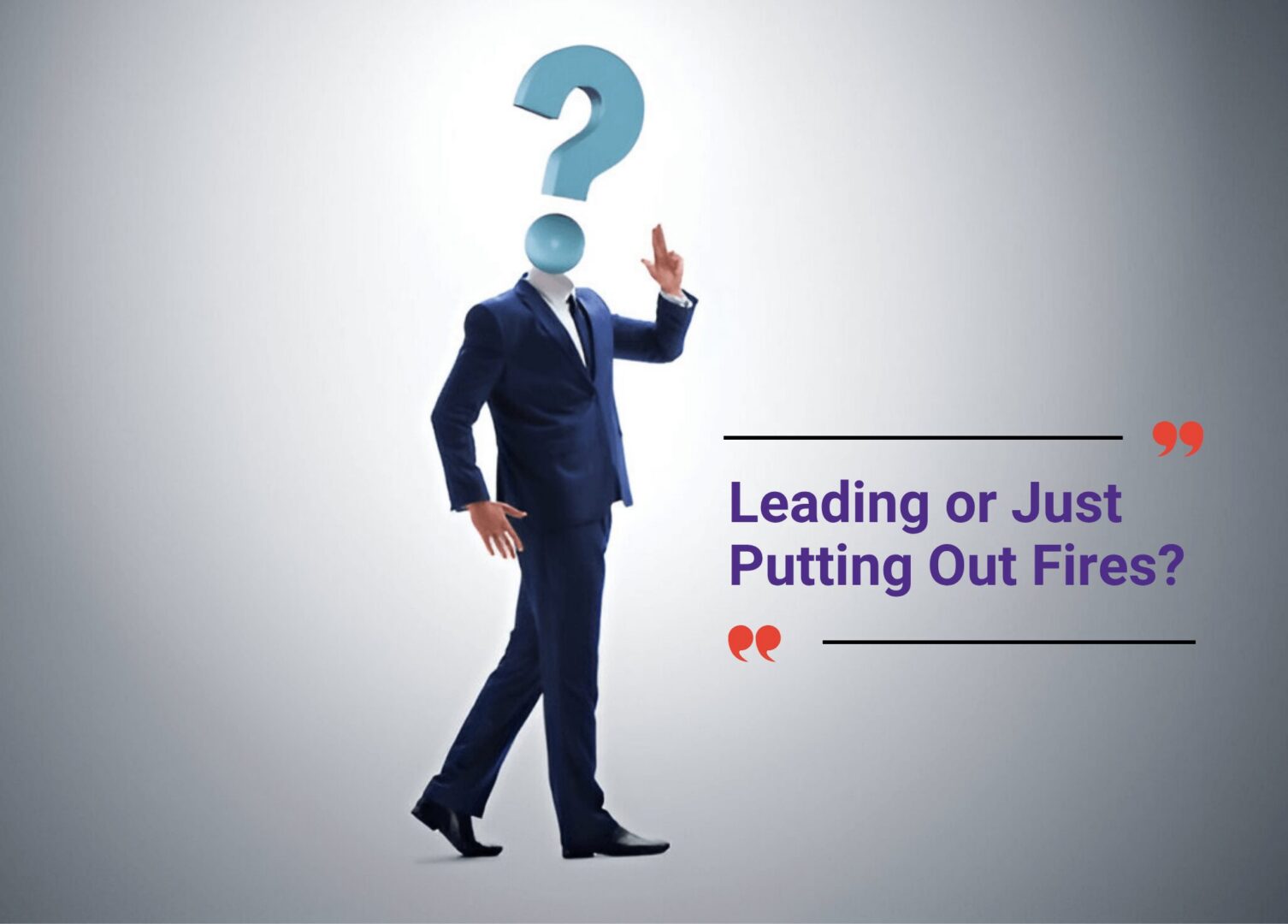 A faceless businessman with a question mark head.